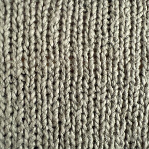 EILEEN FISHER | Light Sage Green Cotton Chunky Knit Crewneck Sweater | Large - Picture 7 of 7